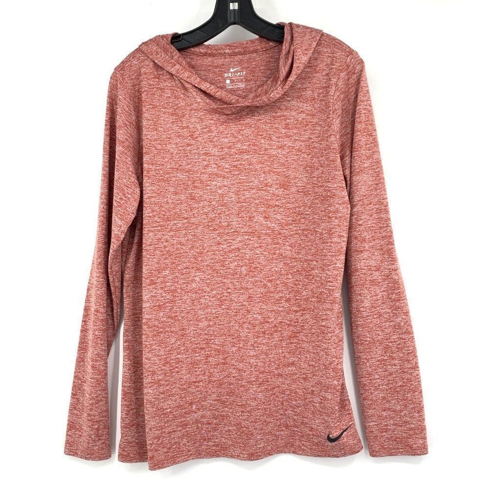Womens Nike Hooded Running Top Marl Red Large EUC 2599 pullover